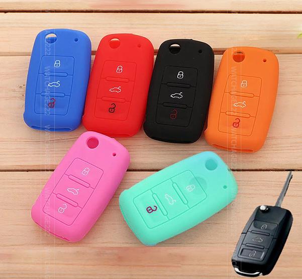 Tillbehör passar skoda fabia octavia superb seat leon ibiza altea alhambra silikonnyckel fjärrhållare fodral fob 3 knapp