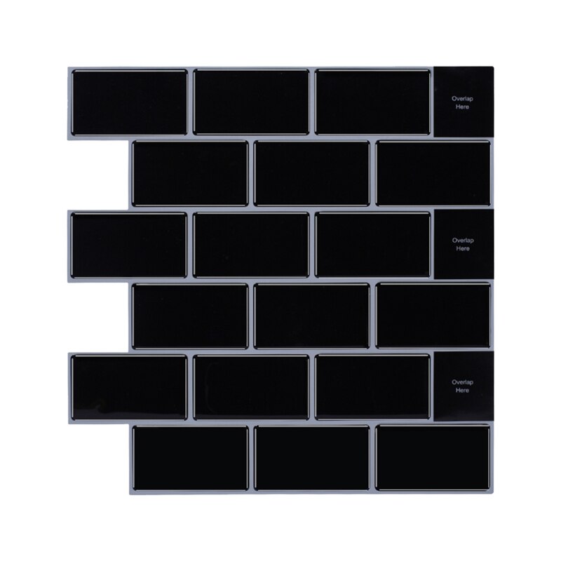 Cocina Backsplash azulejos 12x12 pelar y Stick Auto adhesivo Faux cerámica azulejos 3D pegatina de pared: E