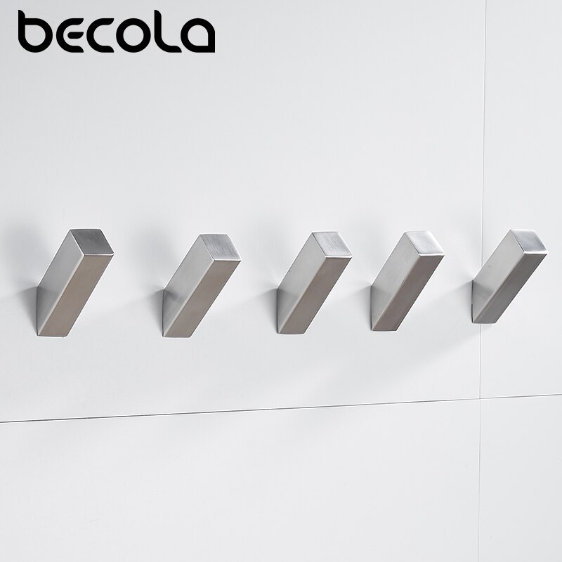 Becola badeværelse tilbehør 304 rustfrit stål række krog sort og forkromet overflade europa faste dele