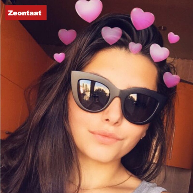 Pink Cat Eye Sunglasses Women Brand Black Mirror Sun Glasses Lady Cool Eyeglasses Female Shades Oculos Eyewear