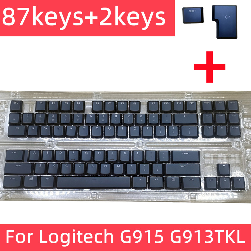 Ensemble complet de touches noires pour clavier Logitech, G915, TKL, G813, G913, G815, G915, 87 capuchons: WHITE
