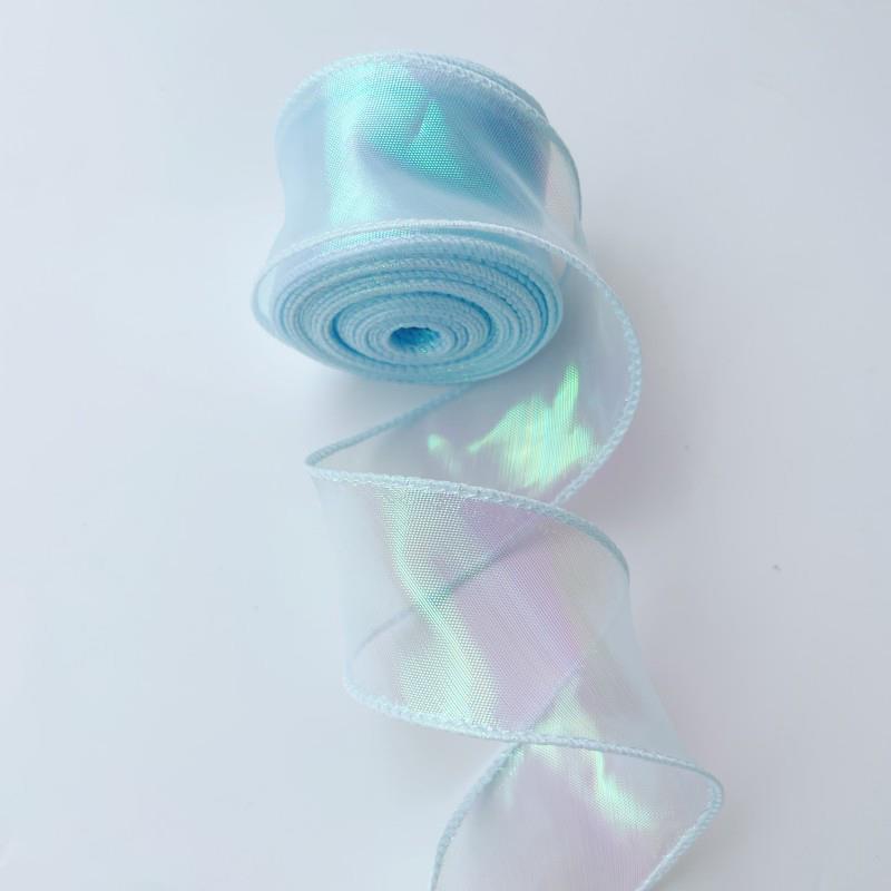 Cinta de Organza de seda con borde ondulado de arcoíris, Material de lazo, cintas de encaje, adorno para el pelo, tela de costura, decoración de ropa, 4CM/10 yardas: Plata antigua