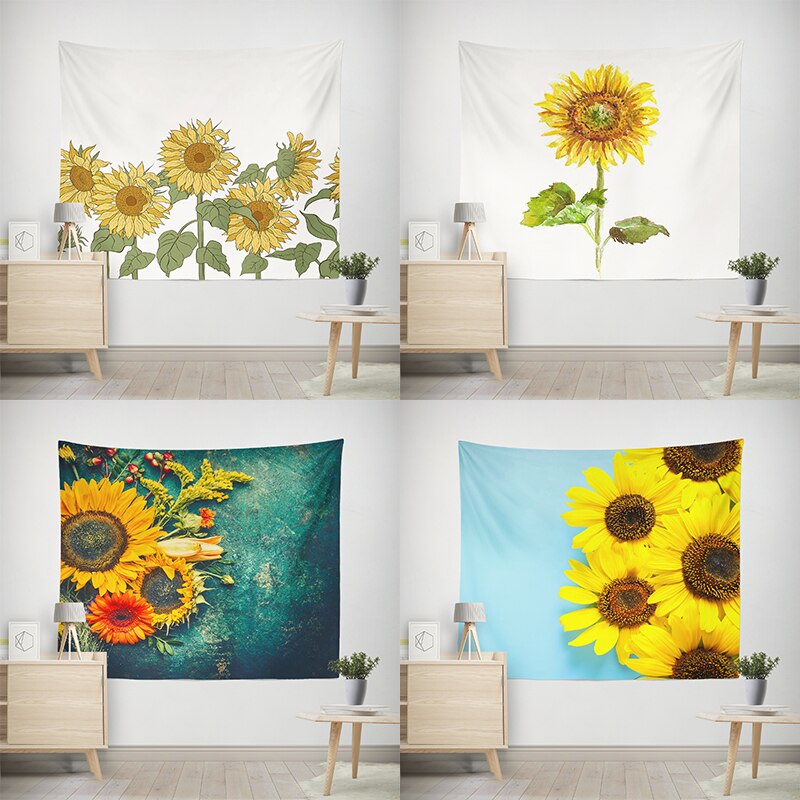 Floratapastra tapisserie murale de tournesol Tropical | Tapis mural suspendu, nappe de Table 95*73cm