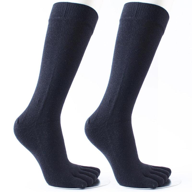 Chaussettes de Sport en coton à cinq doigts pour hommes, Long Tube, chaussettes japonaises en coton respirant, absorbant la sueur et déodorant, chaussettes à orteils fendus
