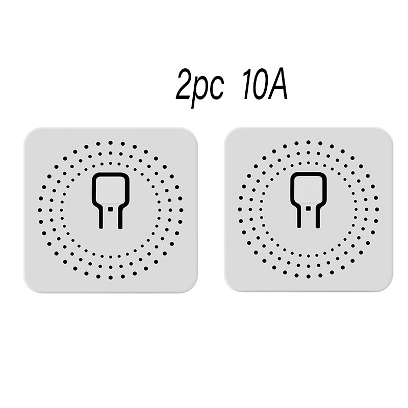 10A Tuya Zigbee MINI Wifi Smart Switch Module No /With Neutral EU 220V 2 Way Wireless Light Switch Relay Zigbee2MQTT Home Assist: 2pcs