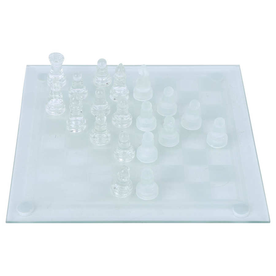 Cristal échecs 20x20cm mat polonais verre cristal International échecs 1 damier et 32 Chessman pour les accessoires de jeux d'échecs