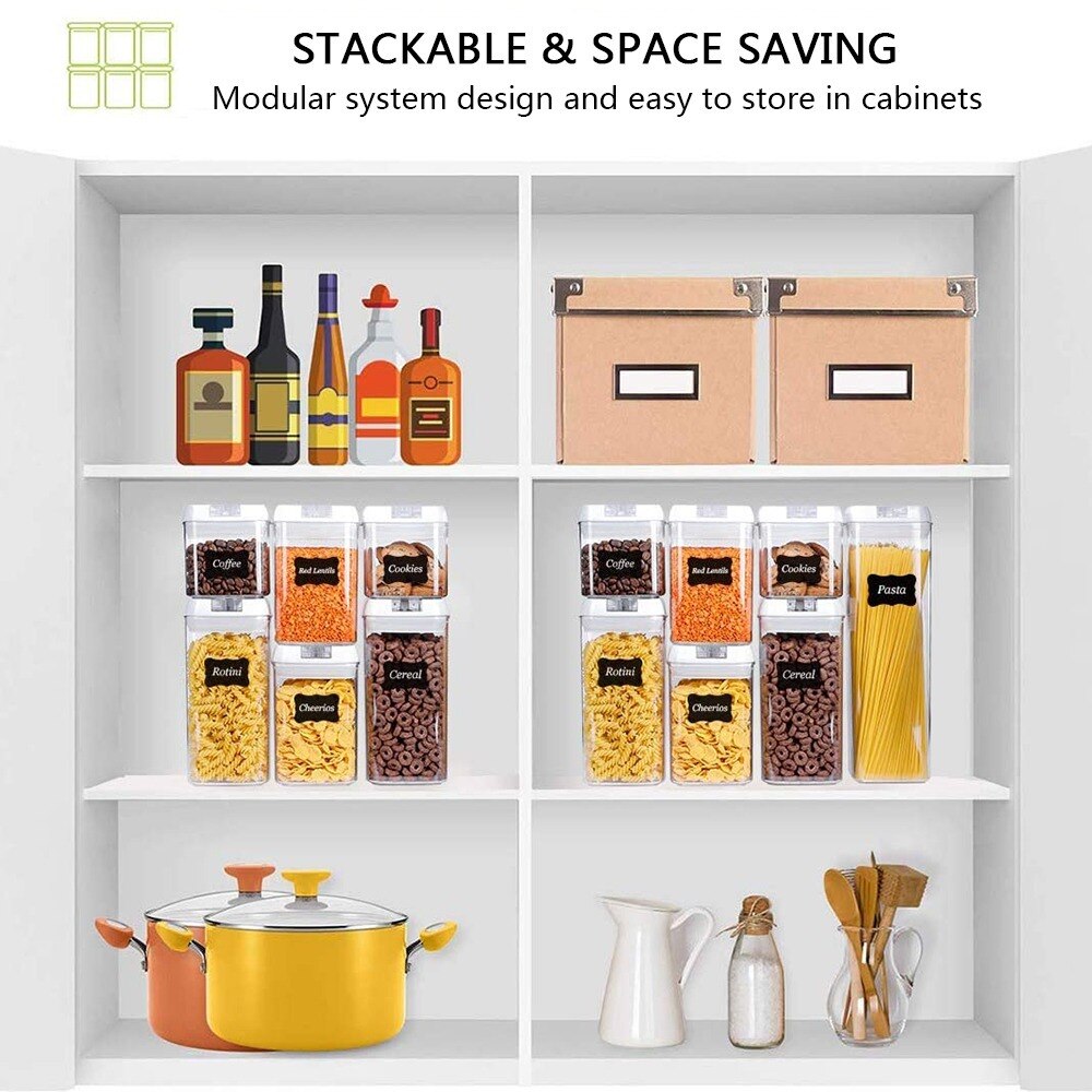 1PCS Airtight Cereals Storage Containers with Lid-Plastic Transparent Sealed Kitchen Vacuum Box Bulk Food Refrigerator Organizer