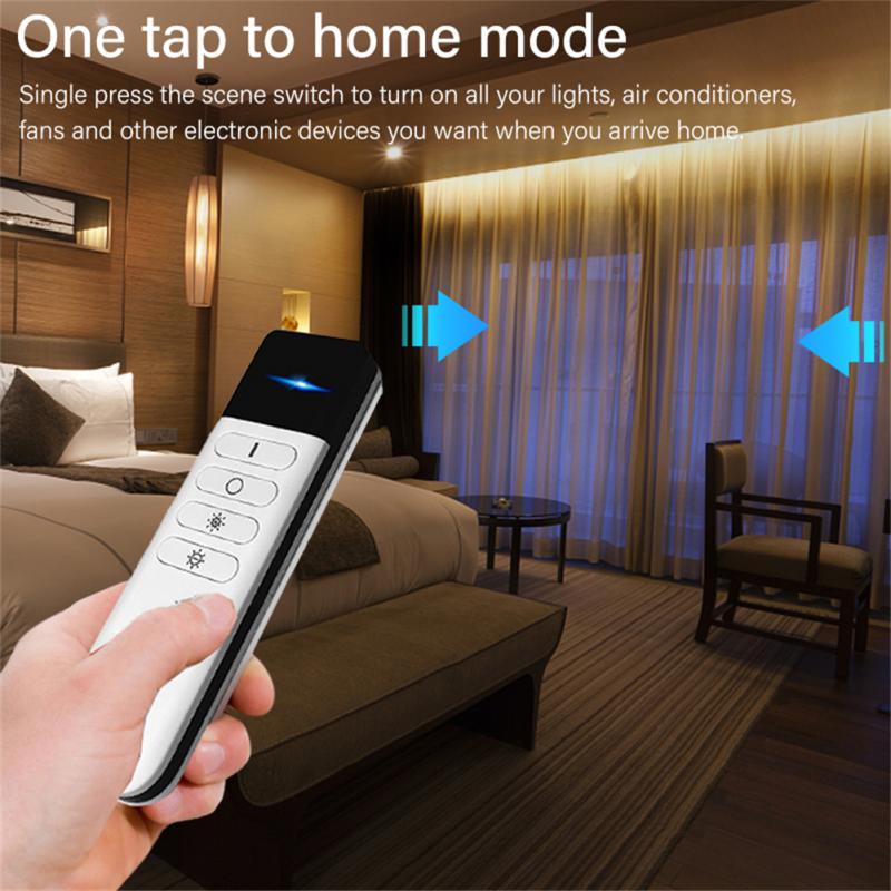 Tuya ZigBee Smart Wireless Scene + Dimming Switch Wireless Scene Controller Switchable 4-key Dimming Works With ZigBee Gateway