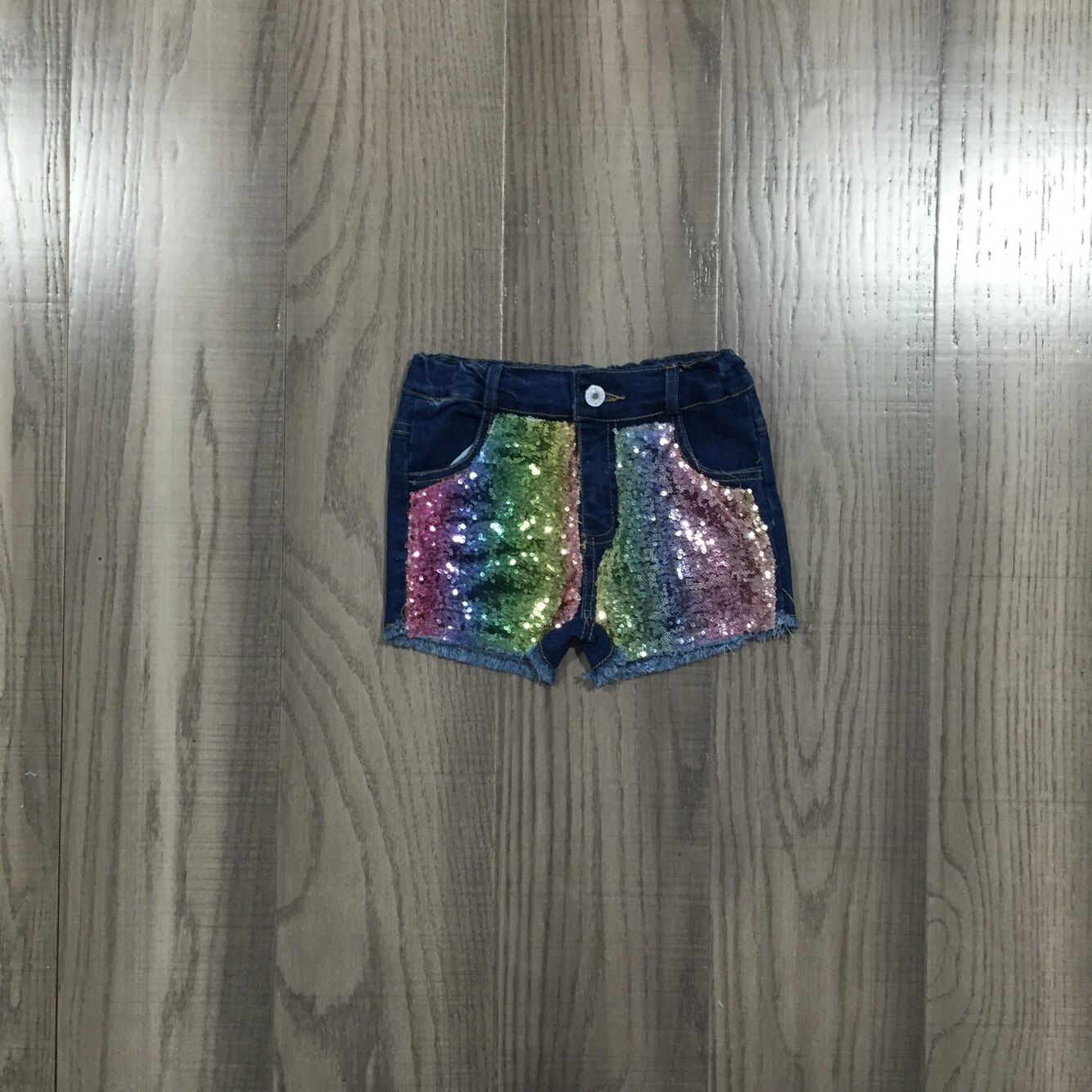 Girlymax Summer Baby Girls abiti per bambini abiti in cotone per bambini Tie Dye Rainbow paillettes Jeans attillati pantaloncini elastici All-match