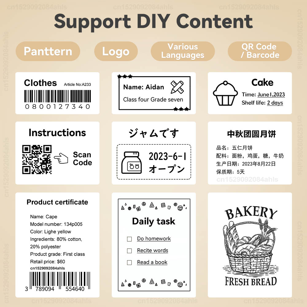 P50 Thermal Label Printer Similar as Marklife P50 M110 E210 Mini Label Maker Handheld Label Machine with Adhesive Label Sticker