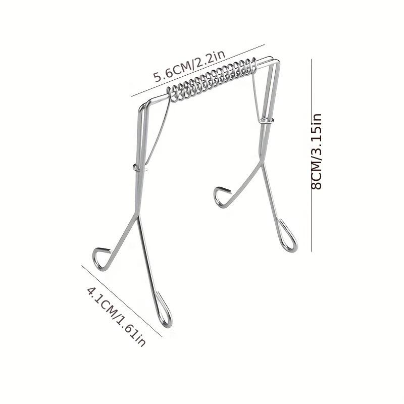5pcs Stainless Steel Cabbage/Leafy Vegetable Clamp - Heavy-Duty Reusable Multi-Grip Cooking With Serrated-Like Edges For Frying