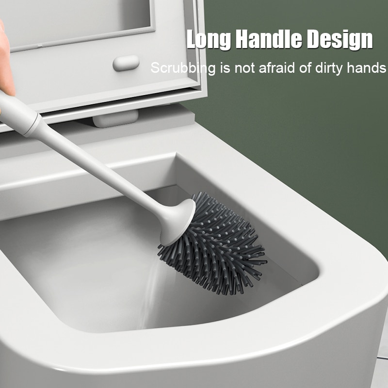 Oneup cabeça de borracha quadro escova de limpeza de toalete para banheiro fixado na parede do assoalho doméstico limpo acessórios do banheiro escova de toalete
