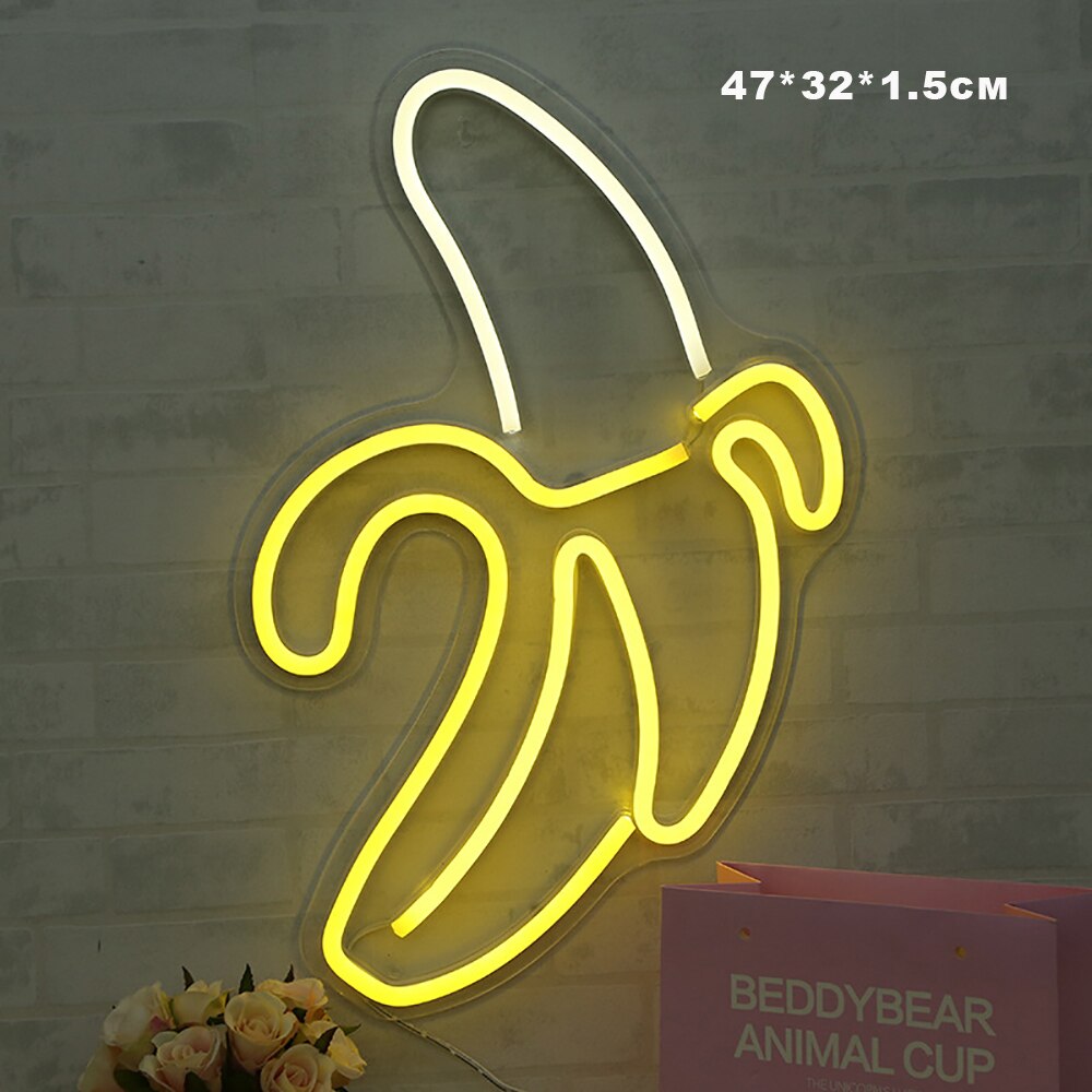 Veilleuses Led USB couleur néon, thème banane, Cac – Grandado