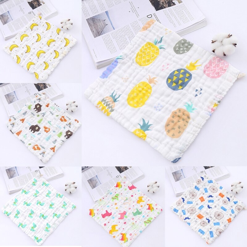 Asciugamano per neonato a 6 strati in mussola di cotone per bambini 12 pezzi