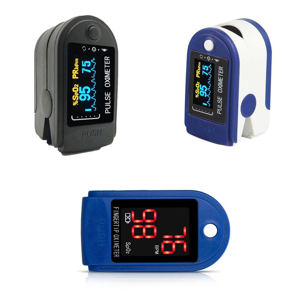 Portable Blood Oxygen Monitor Finger Pulse Oximeter Blood Oxygen Heart Rhythm Saturation Monitor Screen Display