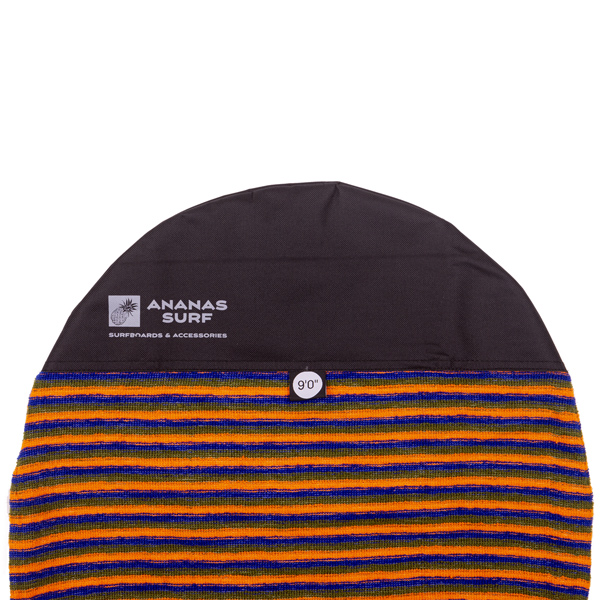 Ananas Surf 9'0 "260 cm Planche De Surf Chaussette 9 pi. Surf Longboard Nez Rond Souple Housse De Protection Extensible en Tricot: Orange-Blue-Green