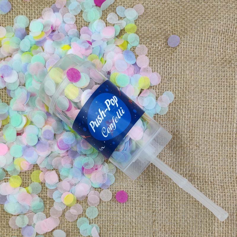10pcs/set Push Pop Confetti Poppers for Wedding Happy Birthday Boy Blue Pink Paper Mermaid Confetti Party Decoration: T07