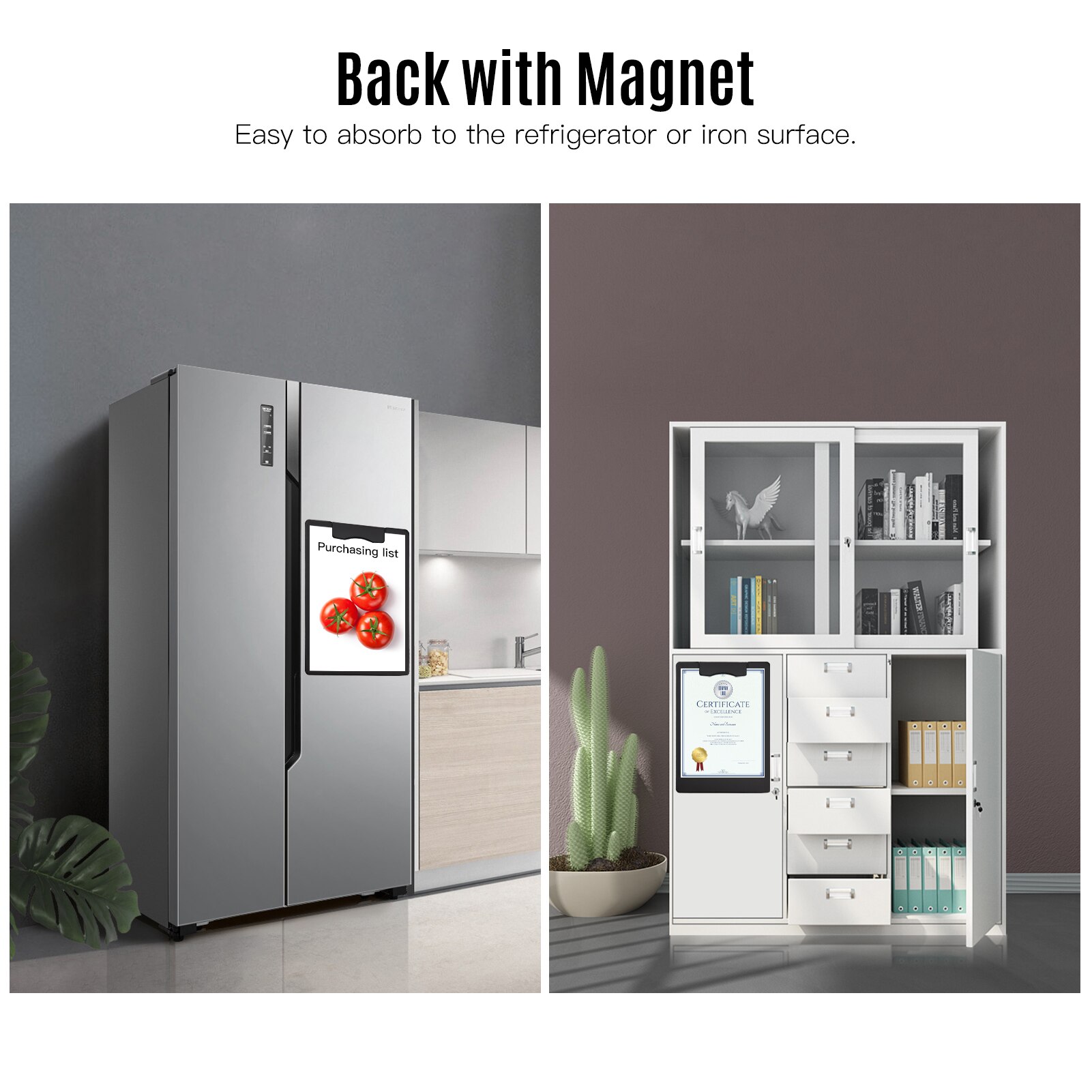 A4 Magnetic Clipboard Writing Pad Document Holder Paper Clip for Interview School Office Supply