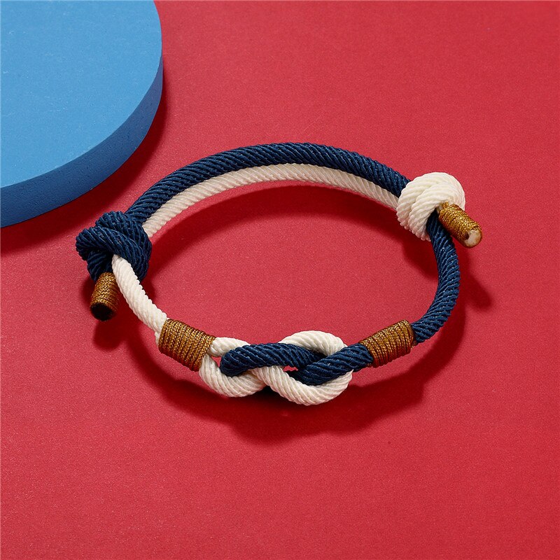 Mkendn koppelarmband milan touw concentrische knoop infinity armband voor mannen vrouwen teken van liefde sieraden