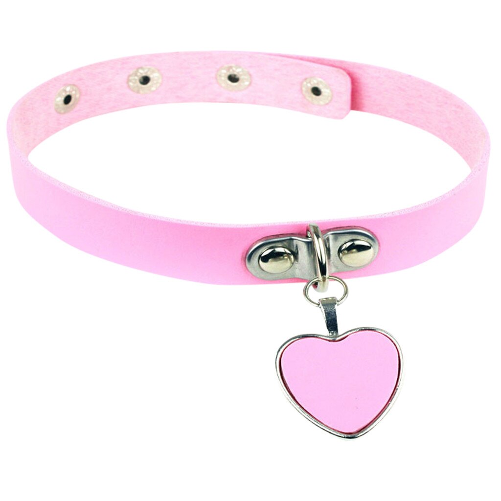 Stijlvolle Rock Punk Gothic Hanger Ketting Liefde Lederen Kraag Gothic Ketting Choker Ketting Cool Hals Колье Чокер: C