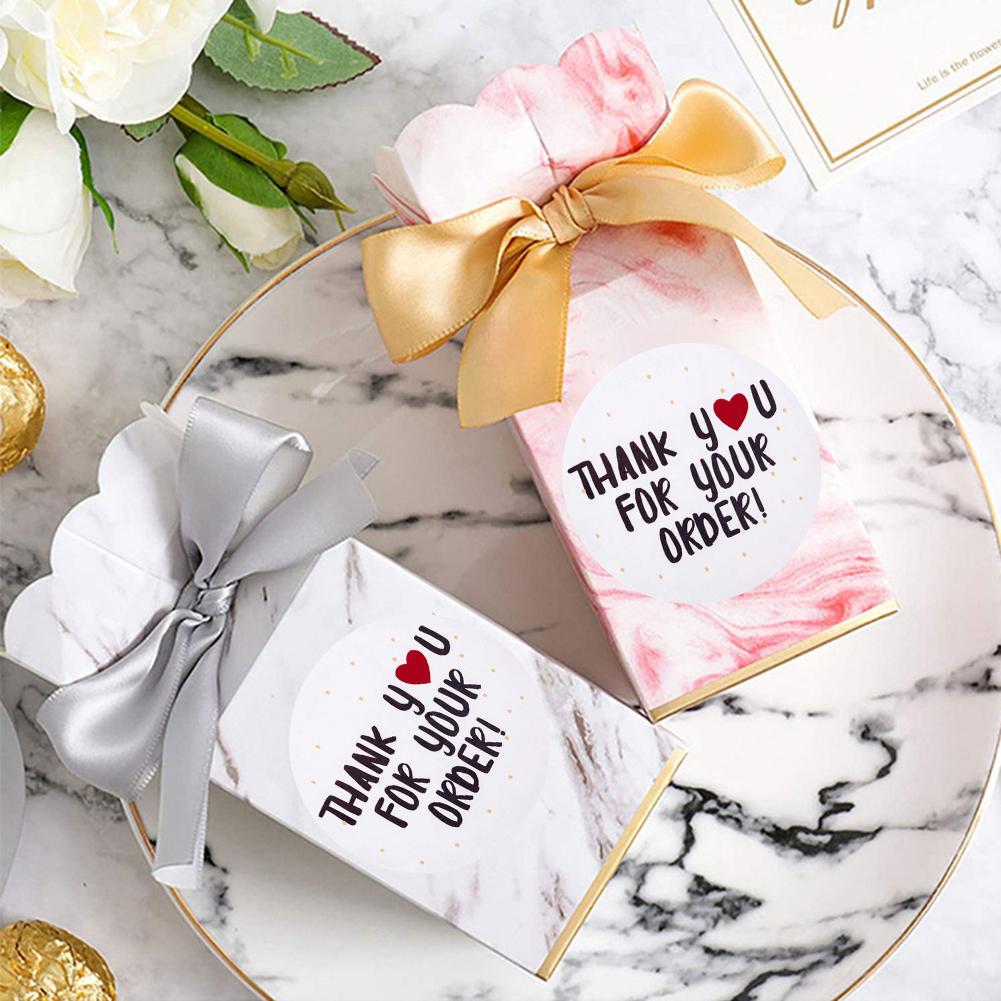 500Pcs/Roll Labels Stickers Dank U Voor Uw Bestelling Stickers Roll Sticker Briefpapier Voedsel Hand Gemaakt Deco voor Envelop