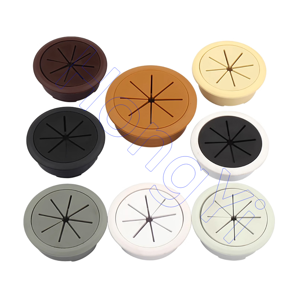 1Pcs Desk Wire Organizer Cable Hole Cover ABS+Rubber Cord Grommets 50mm/53mm/60mm/80mm for Office Furniture Cable Passing