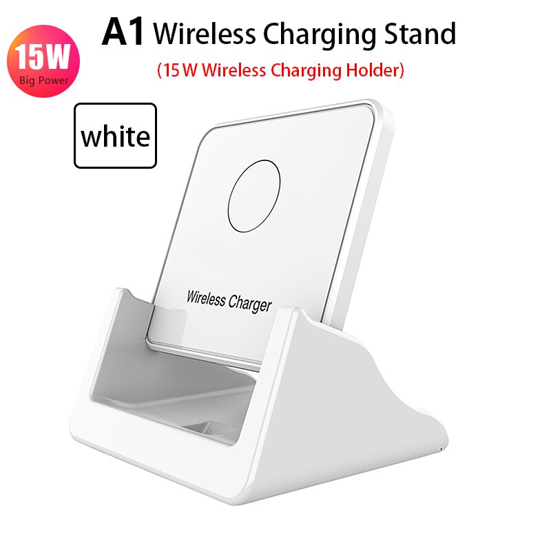 Caricabatterie rapido Wireless 15W supporto pieghevole per iPhone 11 Pro Xs Max XR 8 caricabatterie rapido Samsung S20 S10 Base per ricarica cellulare: Fold Holder White