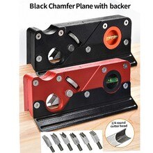 1pcs Chamfer Hand Planer With Backer Woodworking Edge Corner Plane Manual Carpenter Wood Planes Trimming Chamfering W/Spirit Bub