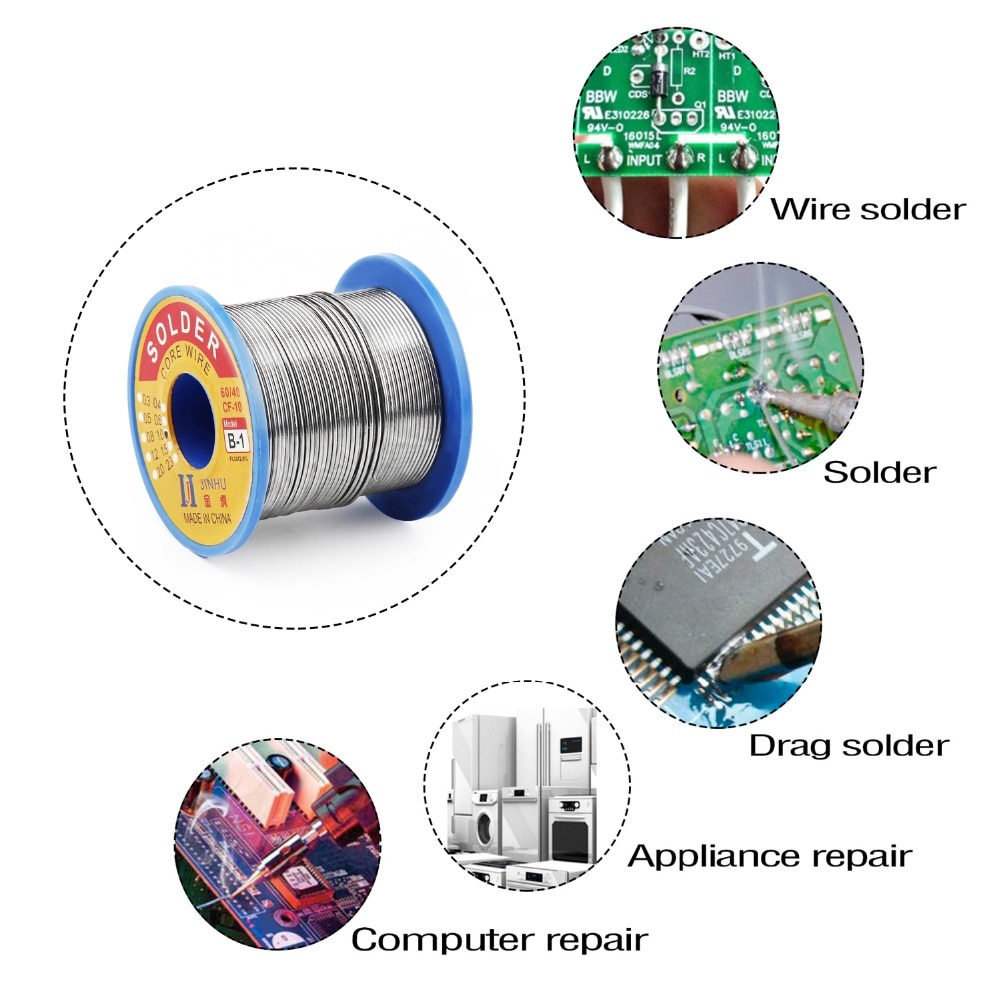 Bobine De Fil à Souder électrique - 100 G, Diamètre 0,5 Mm, Pour Réparations électroniques - 12