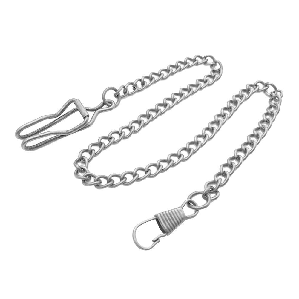 37cm retro lomme kæde ur kæde armbånd halskæde bælte dekoration lommeur kæde halskæde kæde antik stor: Sølv
