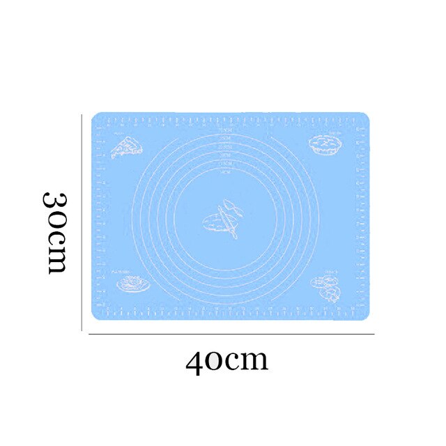 Siliconen bakmat verdikkingsmiddel bloem rolmat kneeddeegmat bakdeeg rolmat bakvormen: Blauw -30 x 40cm