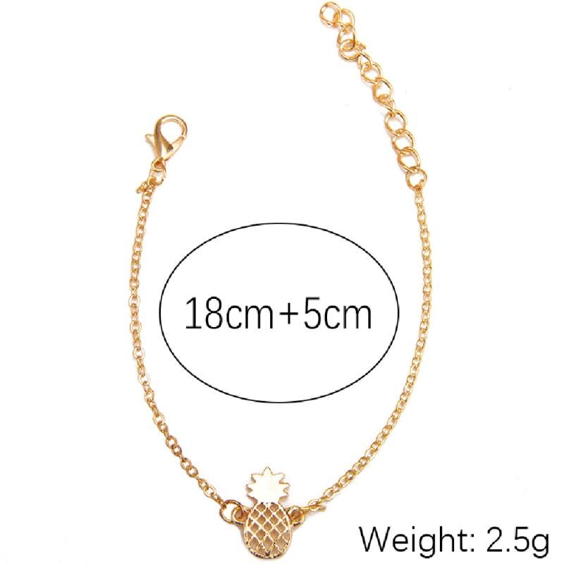 Ananas Hanger Armband Leuke Fruit Hollow Enkelbandje Vrouwelijke Sieraden Eenvoudige Charmant Meisje Persoonlijkheid Creatieve Armband