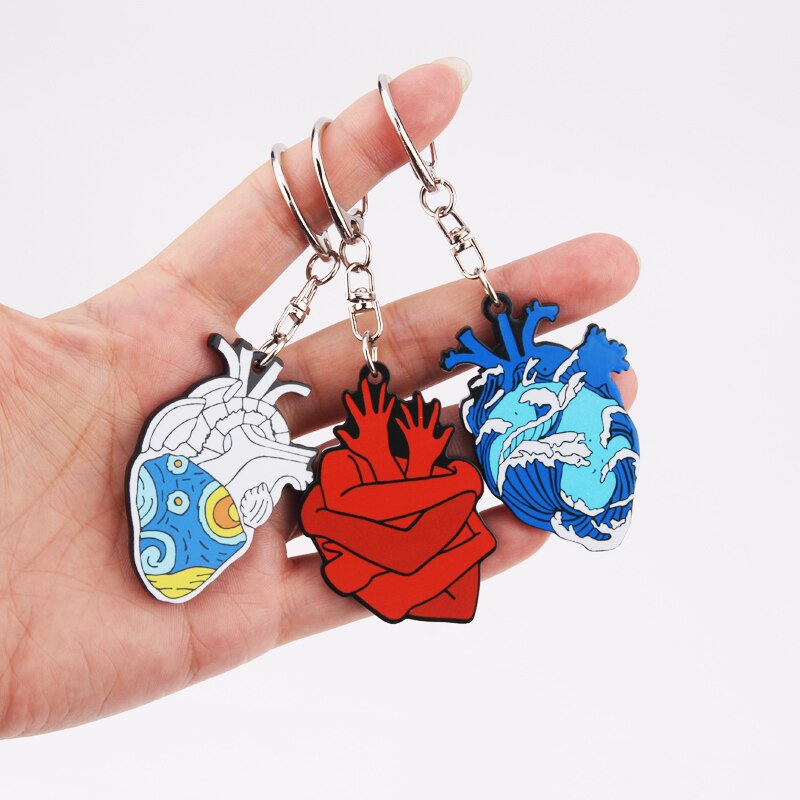 Anatomisch Hart Sleutelhanger Medische Anatomie Hart Neurologie Sleutelhanger Voor Arts En Verpleegkundige Vrouwen En Mannen Sleutelhanger Porte clef