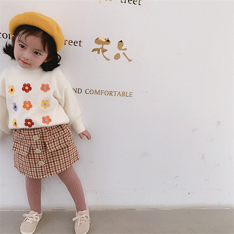 Winter Pleated Kids Skirt girls clothes wool Thick Warm School Plaid skirt for girl Princess skirt Children pettiskirt girls