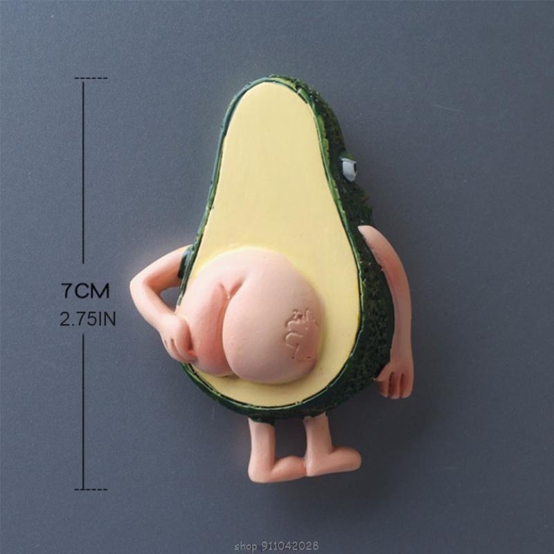Imanes divertidos de fruta, plátano y aguacate para nevera, pizarras, decoración del hogar, objetos magnéticos, 3D