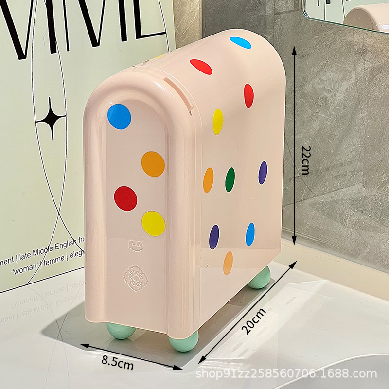 Studentenslaapzaal Desktop Polka Dot Opbergdoos Kaptafel Lippenstift Sieraden Puin Sorteerdoos Lade Cosmetische Opbergdoos: Blauw