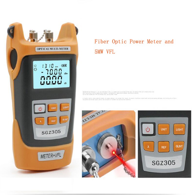 FTTH Fiber Optic Tool Kit with FC-6S Fiber Cleaver and Optical Power Meter 5MW Visual Fault Locator machine Wire stripper CFS-2
