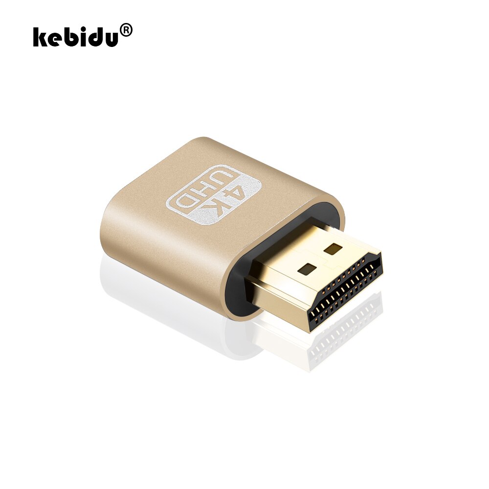 kebidu VGA Virtual Display Adapter HDMI 1.4 DDC EDID Dummy Plug Headless for Ghost Display Emulator Aluminum Alloy Lock plate