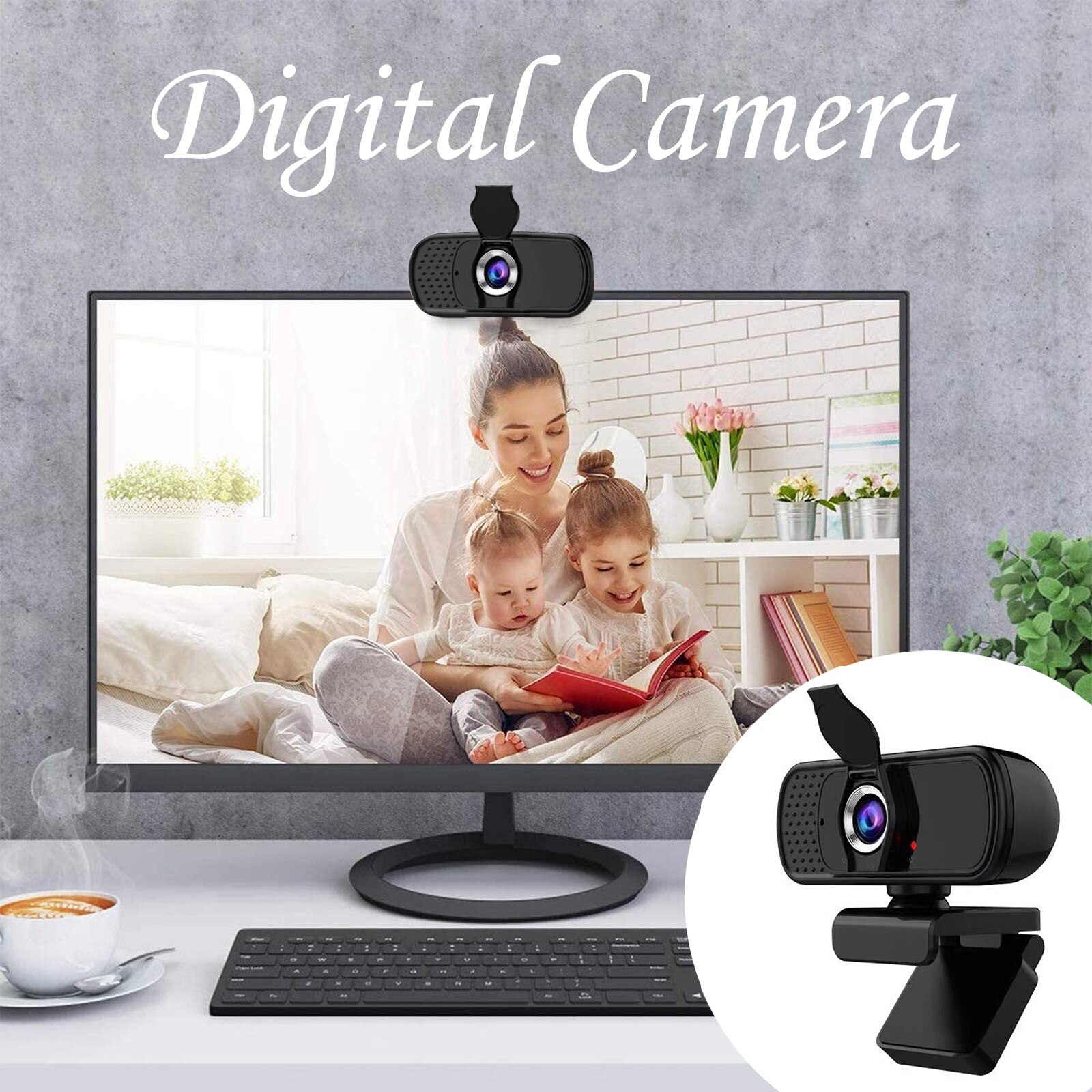 Videocámara HD 1080P, cámara Digital de mano, Zoom Digital con micrófono para PC, trabajo de videollamada en vivo