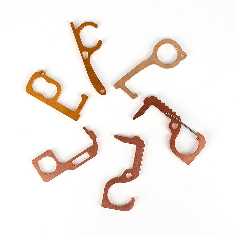 No Touch Key Door Opener Keys Chave Portable Hygiene Hand No Touch Key Handle Key Anti-contact ZERO-TOUCH Key Buckle Isolation