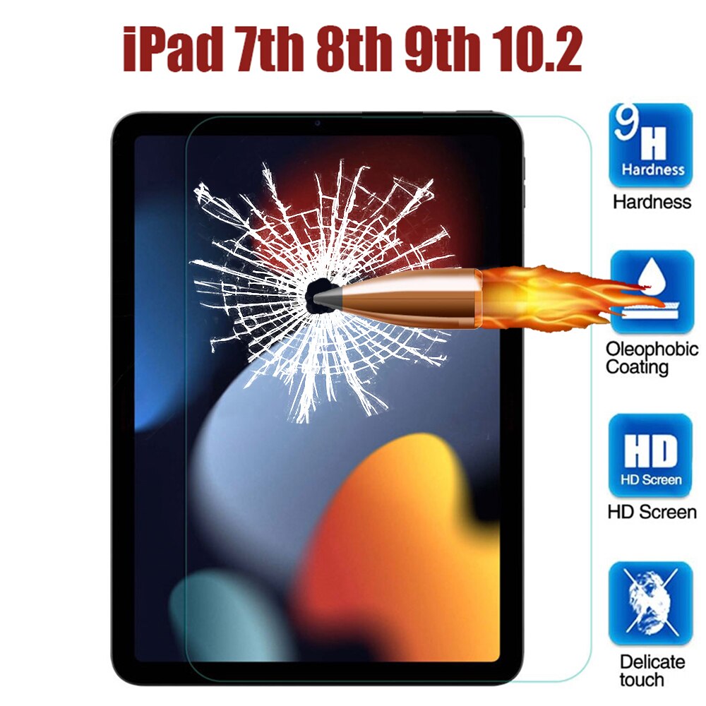 Tablet Tempered Glass for Apple iPad 9th 8th 7th Generation A2603 A2604 Cover Case Screen Protector For iPad 10.2