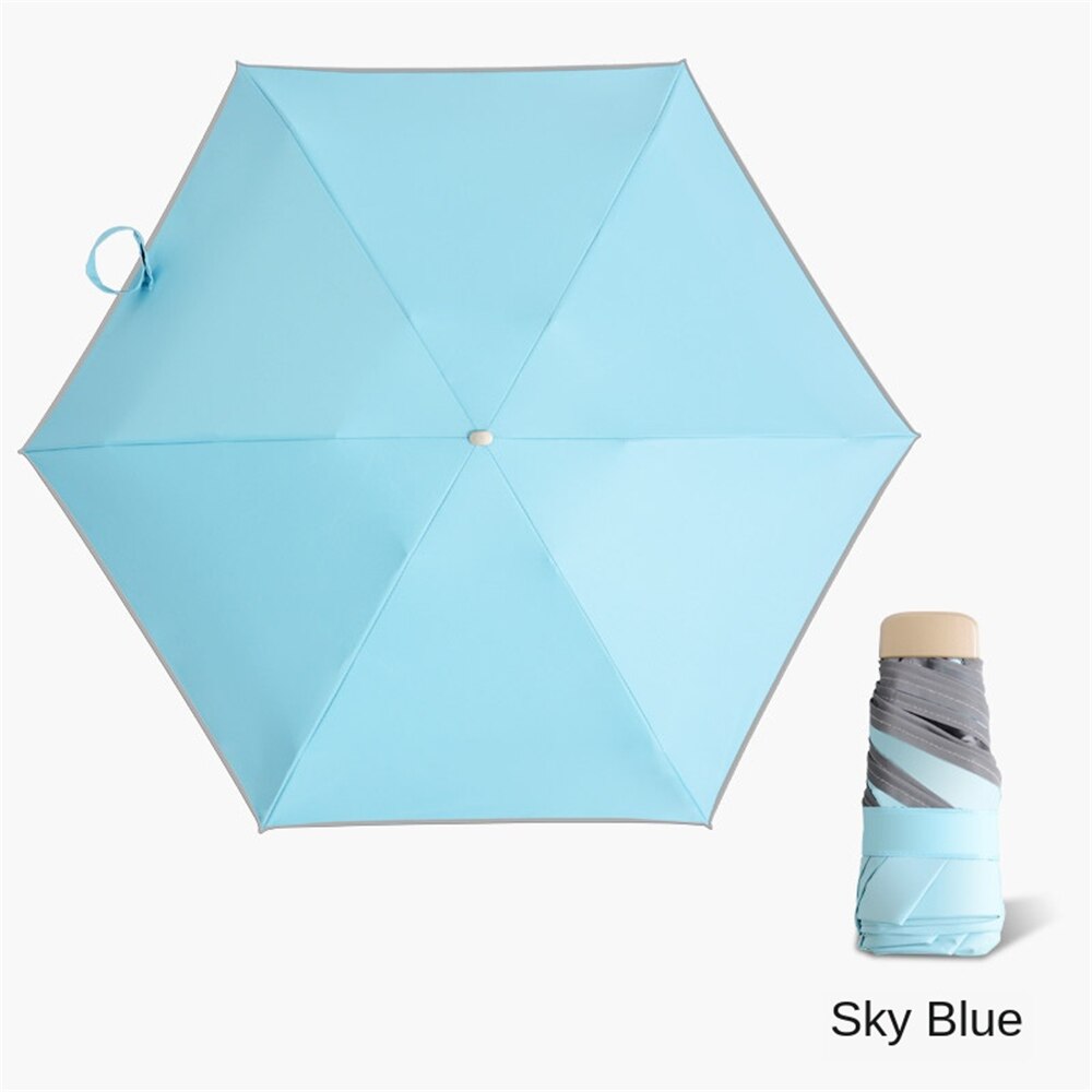 B-LIFE Travel Umbrellas for Women Sun Umbrellas Compact Umbrellas for Rain and Wind with Met Water Begin Bloom and One Hand Open: Blue