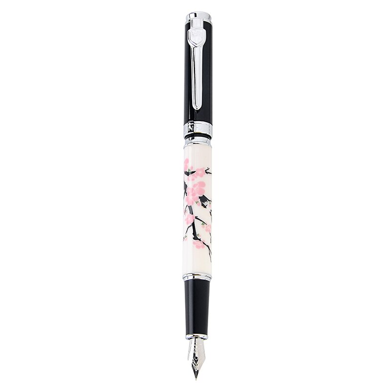 Ceramic Plum Blossom Iraurita Fountain Pen Wood Shell Metal Silver Fine Nib 0.5mm Pens Ink Writing School Office