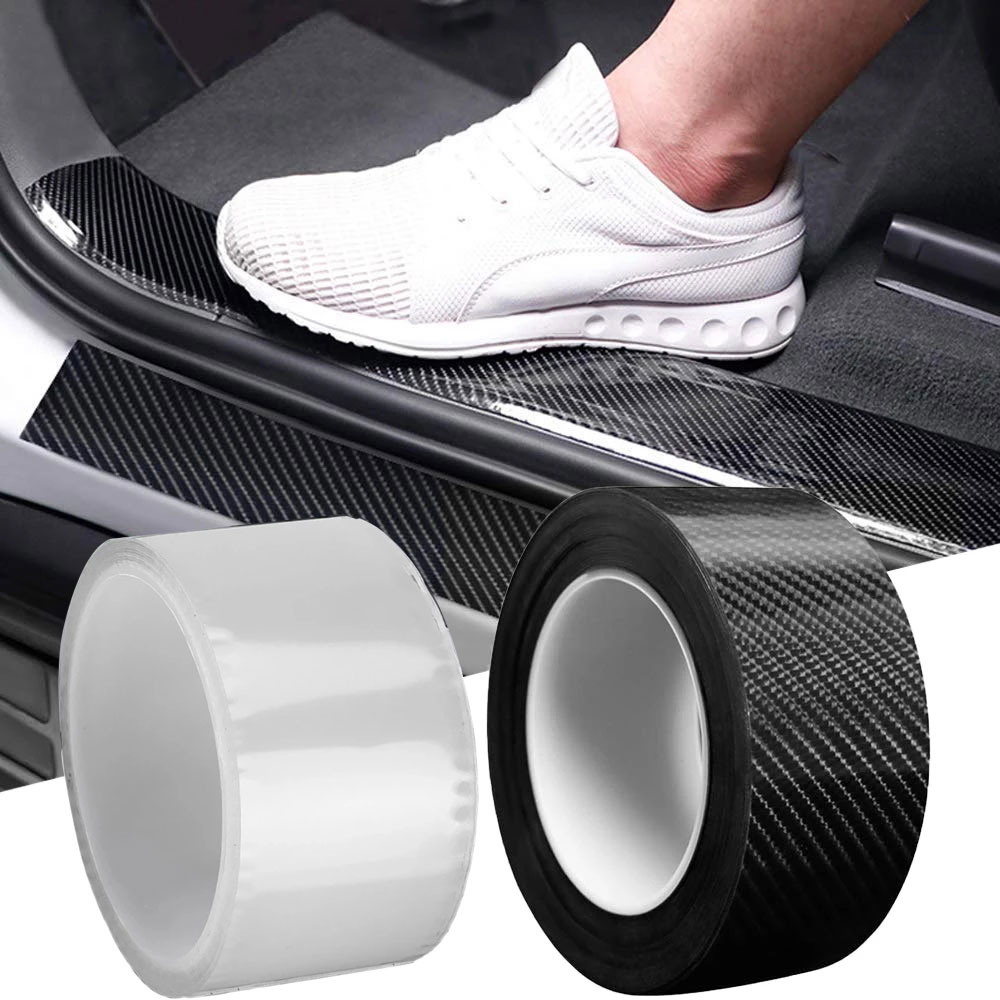 Car Door Sill Protector Strips Carbon Fiber Bumper Sticker for Toyota Corolla Avensis Yaris Rav4 Auris Hilux Prius Prado Camry