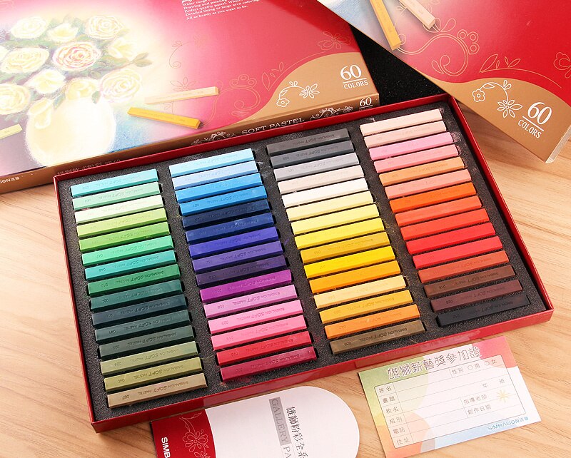 taiwan simbalion kalk diy maleri pastell myk pastell sett fargetegning fargemaling 12/24/36/48/60 stk sett: Lange 60 farger