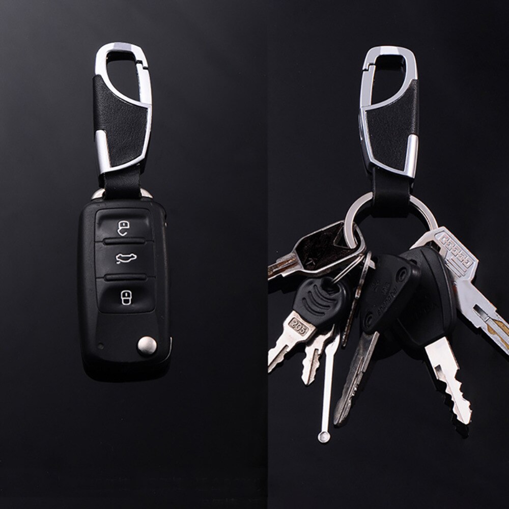 Black Leather Keychain For Fibai Volkswagen Jetta Car-styling Car Keyring Key Chain For Ford Toyota Skoda Octavia