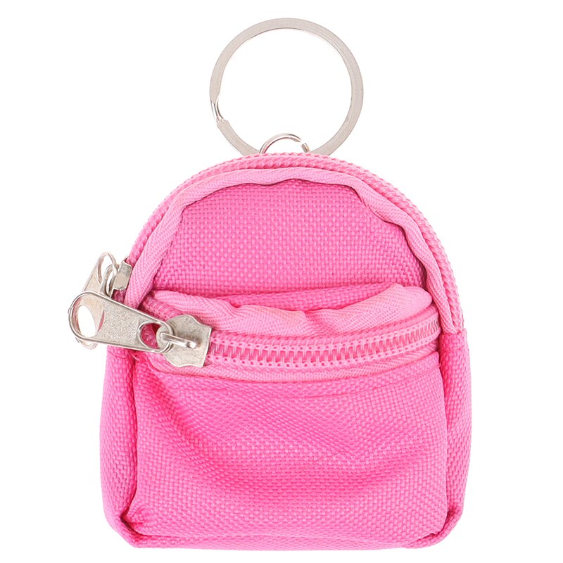1pc mini väska formad nyckelring myntväska ryggsäck dock ryggsäck väska tillbehör 6 färger: Rosa