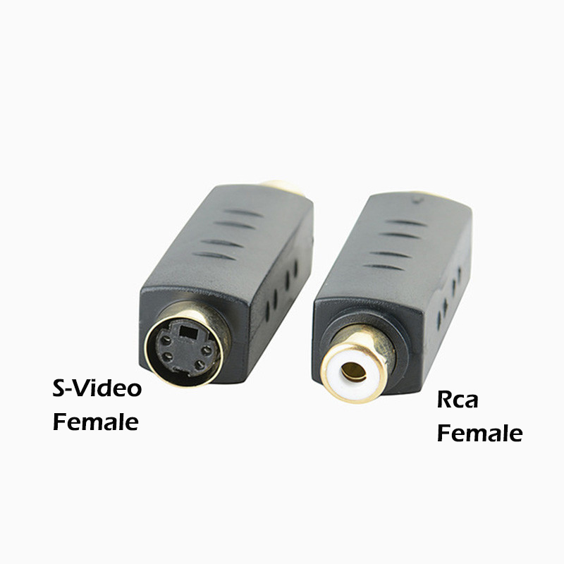 RCA hembra compuesto a 4 pines s-video svideo adaptador macho conector convertidor Terminal de vídeo revolución RCA madre AV: Rojo / <=0,5 m