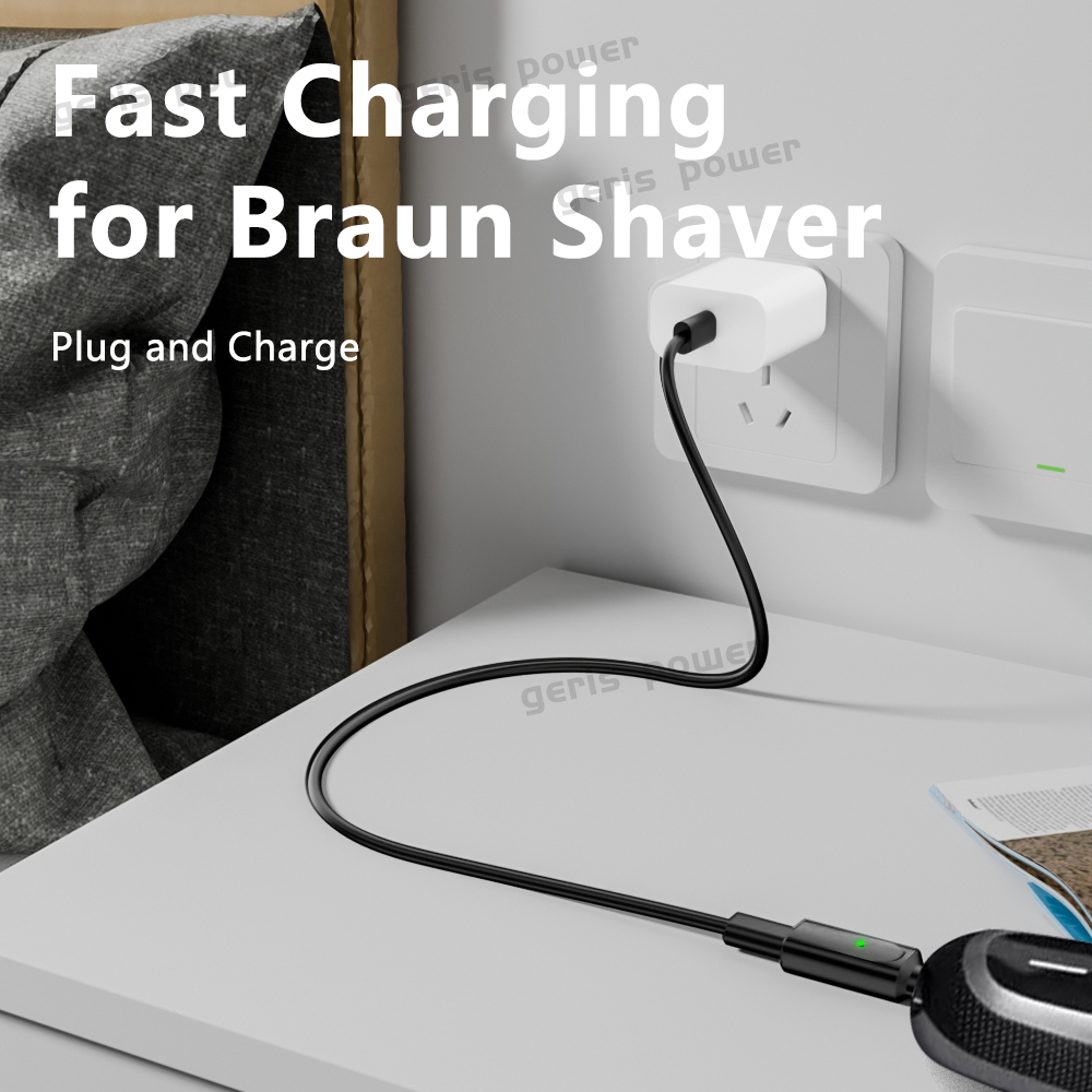 12v usb c barbermaskin laderadapter ladeomformer for braun series 3 5 7 9 6 1 xt5 elektrisk barbermaskin type c til dc strømkontakt