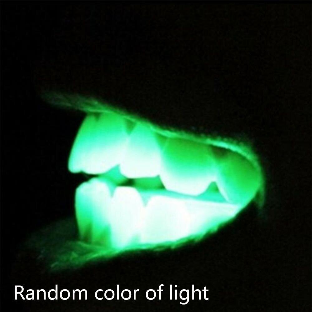 Halloween Trick oder Behandeln Lustige LED Licht Oben Blinkende Zähne Stück freundlicher glühen Mund Rave Dekoration Ereignis Prothese Für Par P0A8